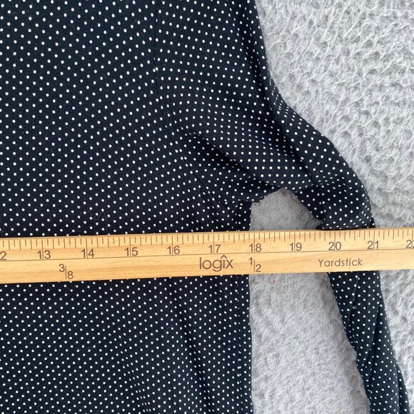 J Jill Top Womens Extra Small Black Polka Dot Wearever Long Sleeve Knit Stretch - Picture 8 of 10